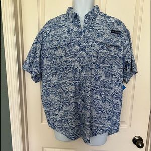 Columbia PFG Super Bahama shirt-Men Medium-UV protection -Fish &Waves-New